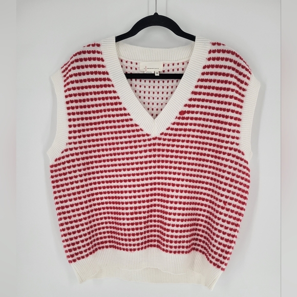 Anthropologie Vest  Tiny Red Heart Sweater One Size - Picture 7 of 8